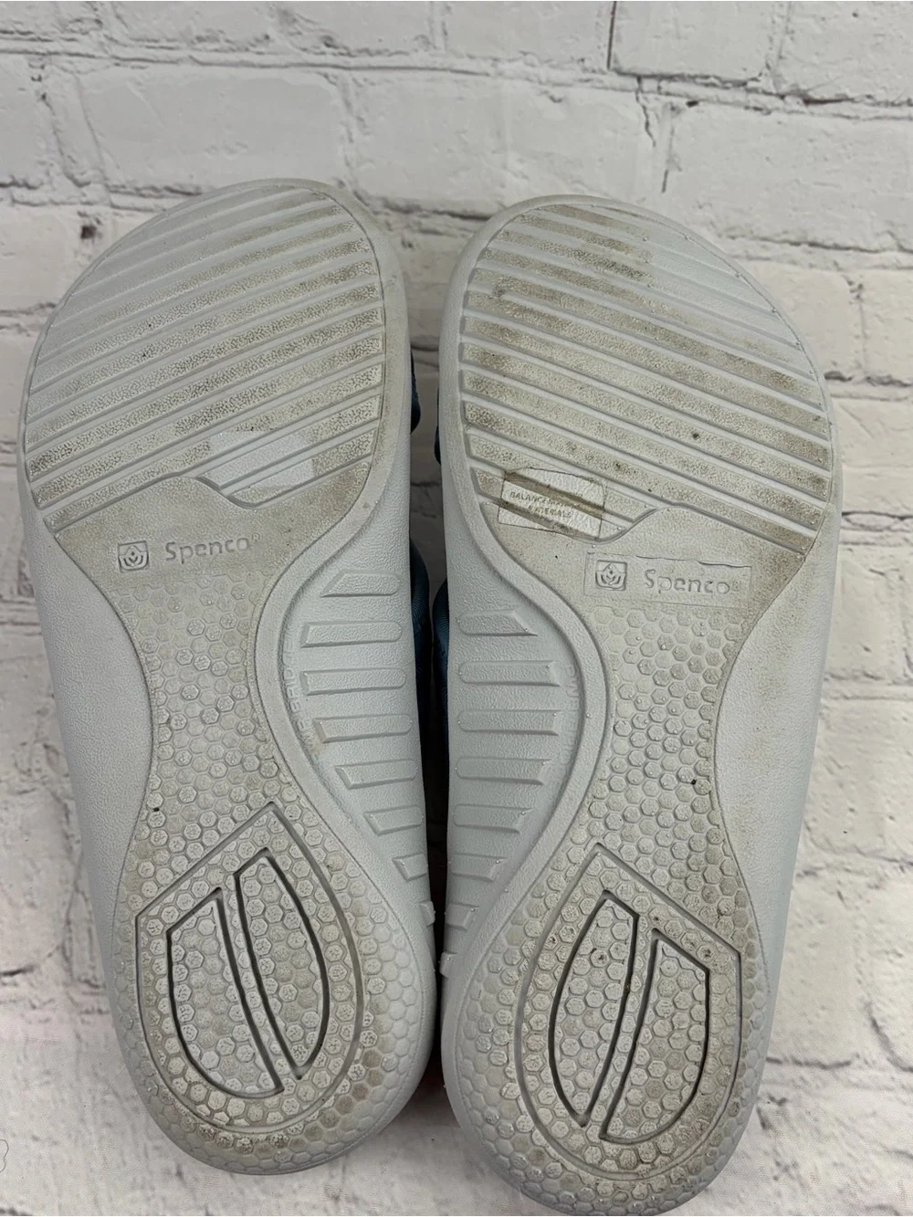 Spenco Energize Slide Sandals Womens Blue Stone Orthotic Comfort Shoes Size 8